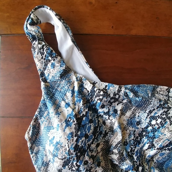 Jantzen 14 slimming rousching 1shoulder blue grey - Picture 3 of 8